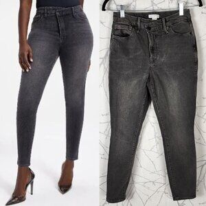 Good American Gray Wash Good Curve High Rise Skinny Jeans